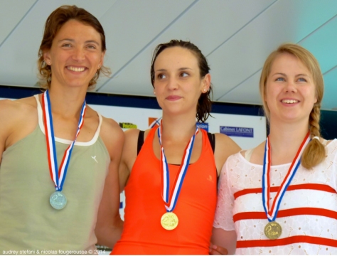 Sandrine Murbach, Lydia Horel, Celine-Hubert, podium du DNF.